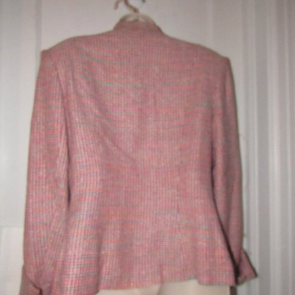 Dior Pink Red Turquoise Blue White Tweed Blazer - Picture 6 of 8